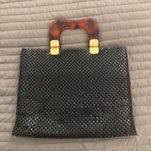 MIDCENTURY VANESSA SHINY BLACK MESH BAG